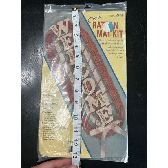 VTG Crafts- unopened- wooden cottage core 70s - unopened kit rattan mat kit pink - Picture 6 of 6